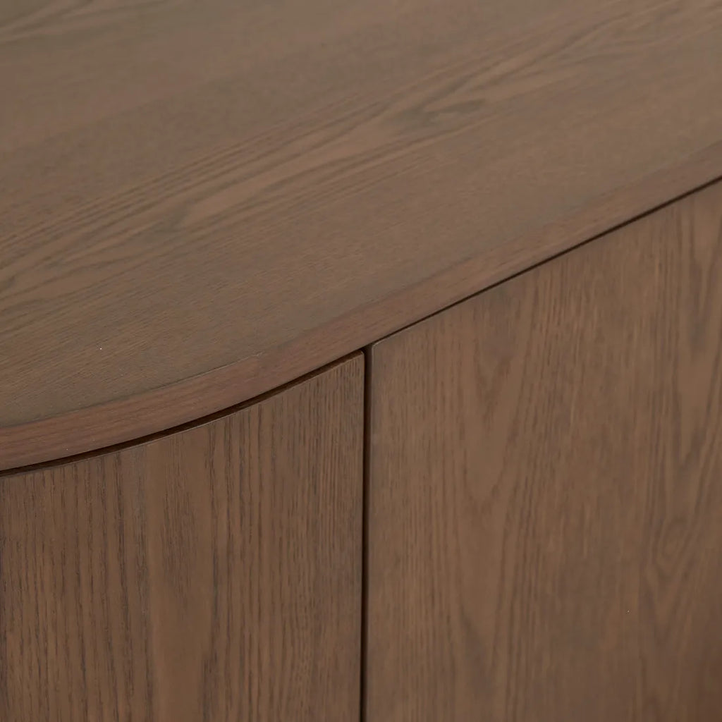 Oberon Crescent Entertainment Unit Smoked Ash 2100mm