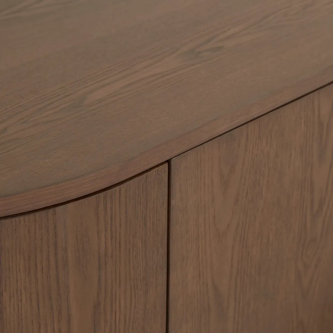 Oberon Crescent Entertainment Unit Smoked Ash 2100mm