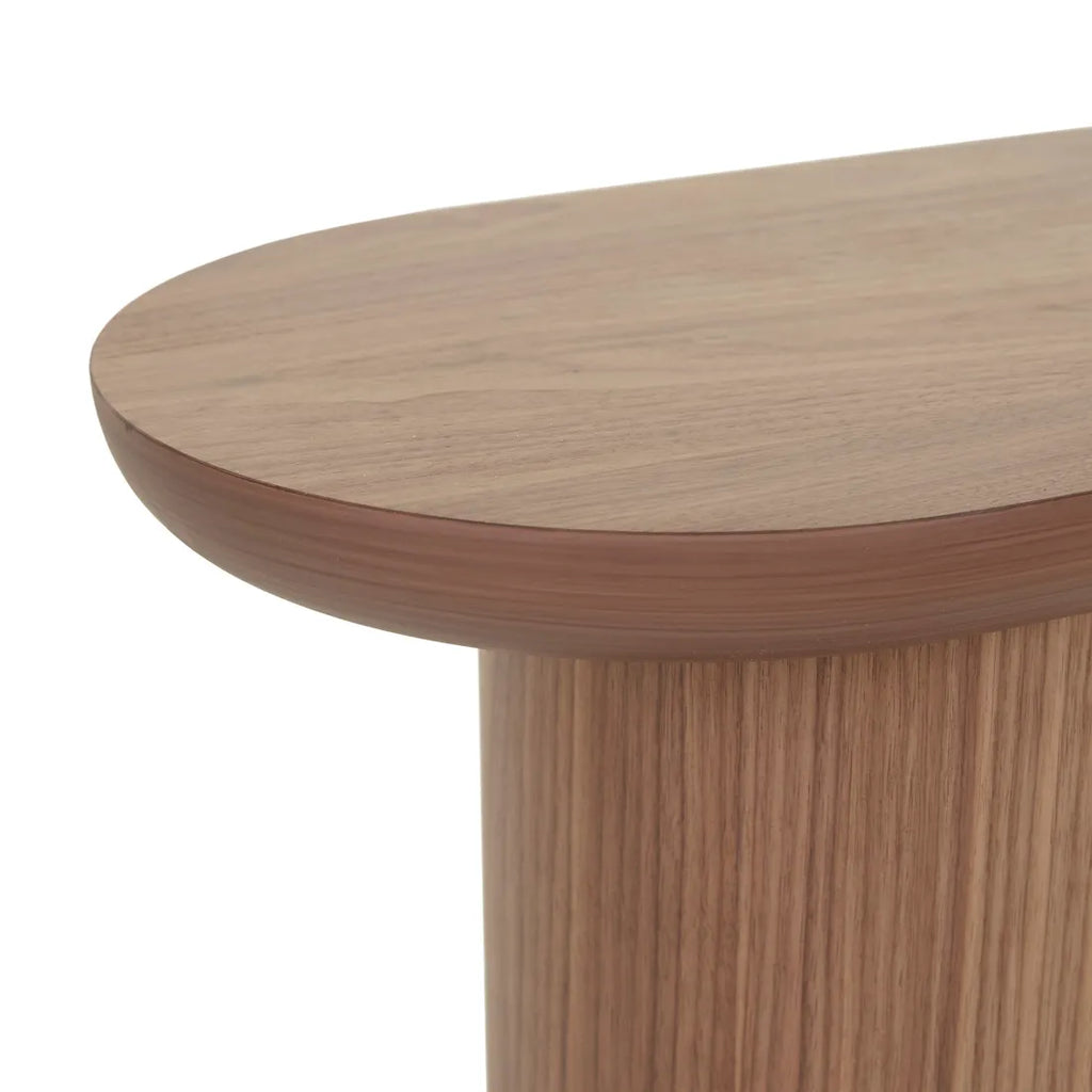 Seb Pedestal Side Table Low Walnut
