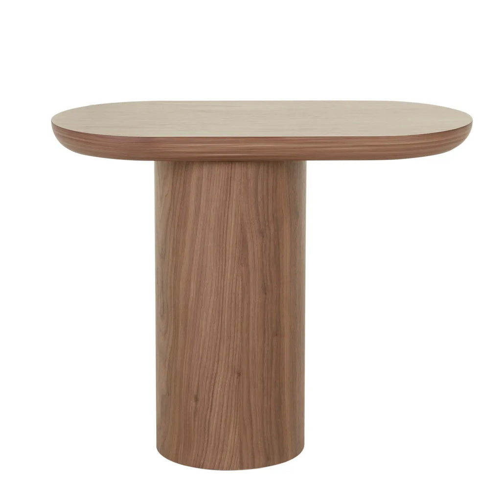 Seb Pedestal Side Table Tall Walnut