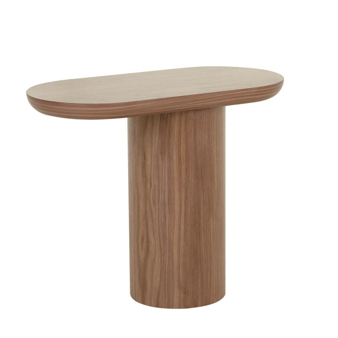 Seb Pedestal Side Table Tall Walnut