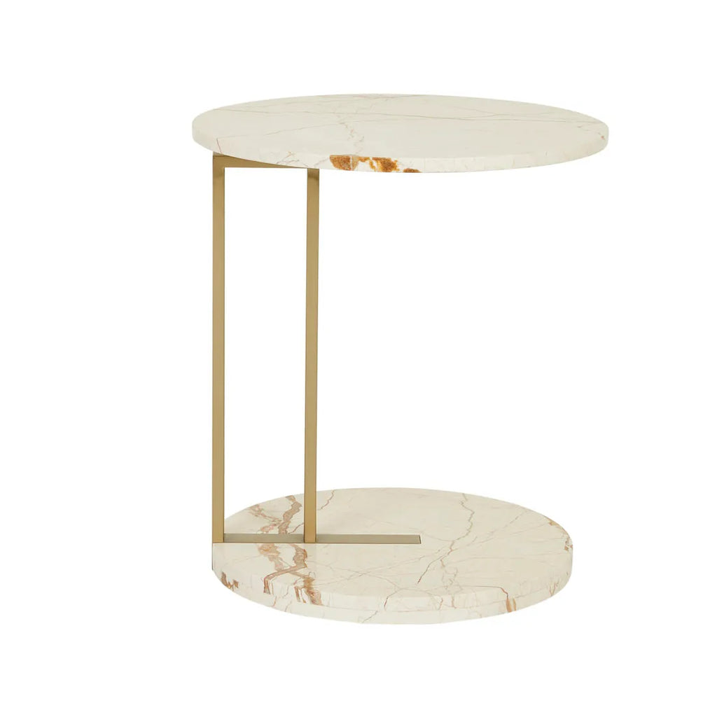 Amara Linear Side Table Brown Vein