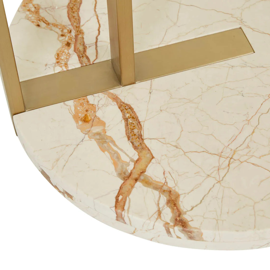 Amara Linear Side Table Brown Vein