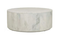 Elle Block Round Coffee Table White