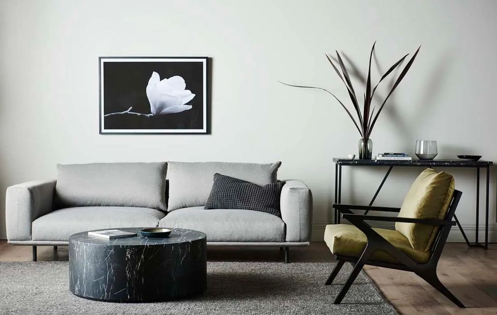 Elle Block Round Coffee Table White