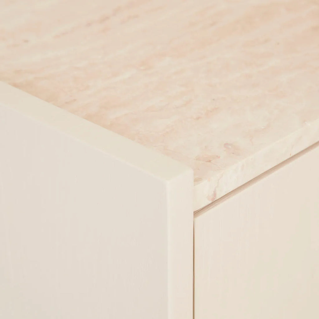 Elsie Narrow Bedside Natural Marble/Shell