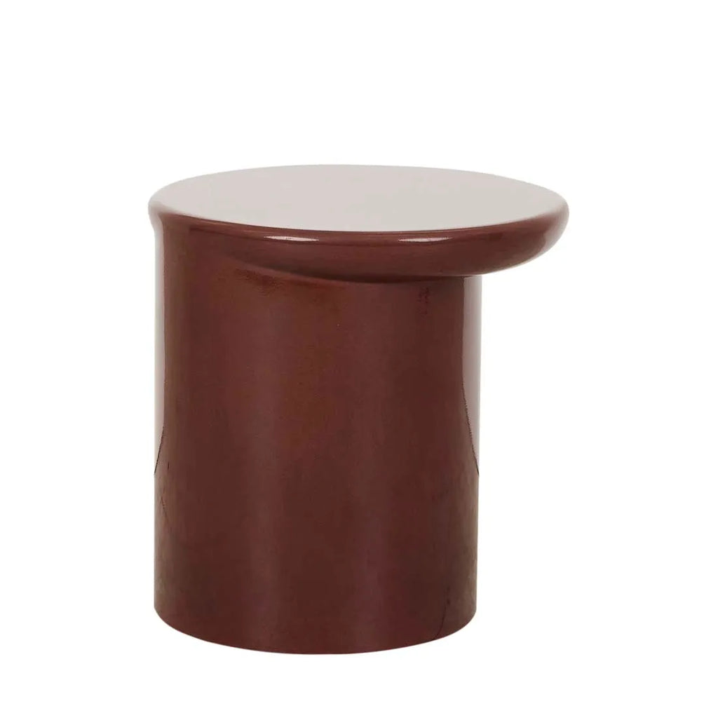 Petra Sphere Side Table Burgundy