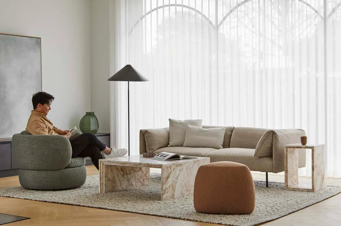 Pebble Ottoman Deep Olive