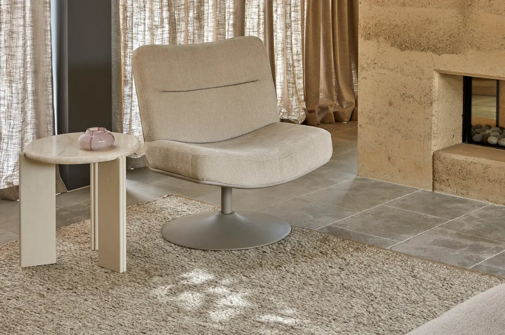 Ray Marble Side Table Travertine
