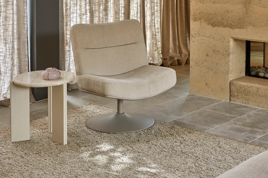 Ray Marble Side Table Travertine