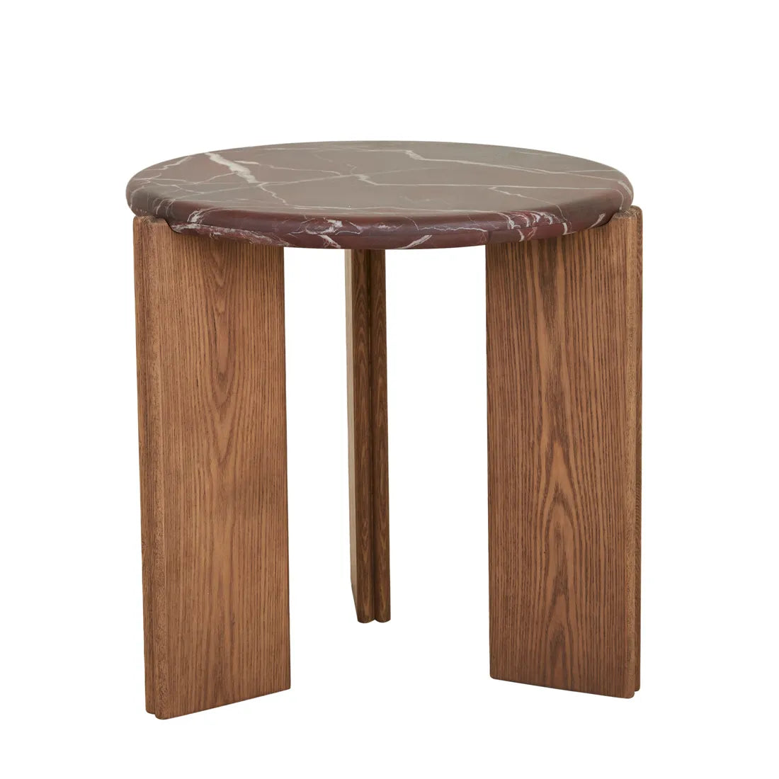 Ray Marble Side Table Smoked Rouge