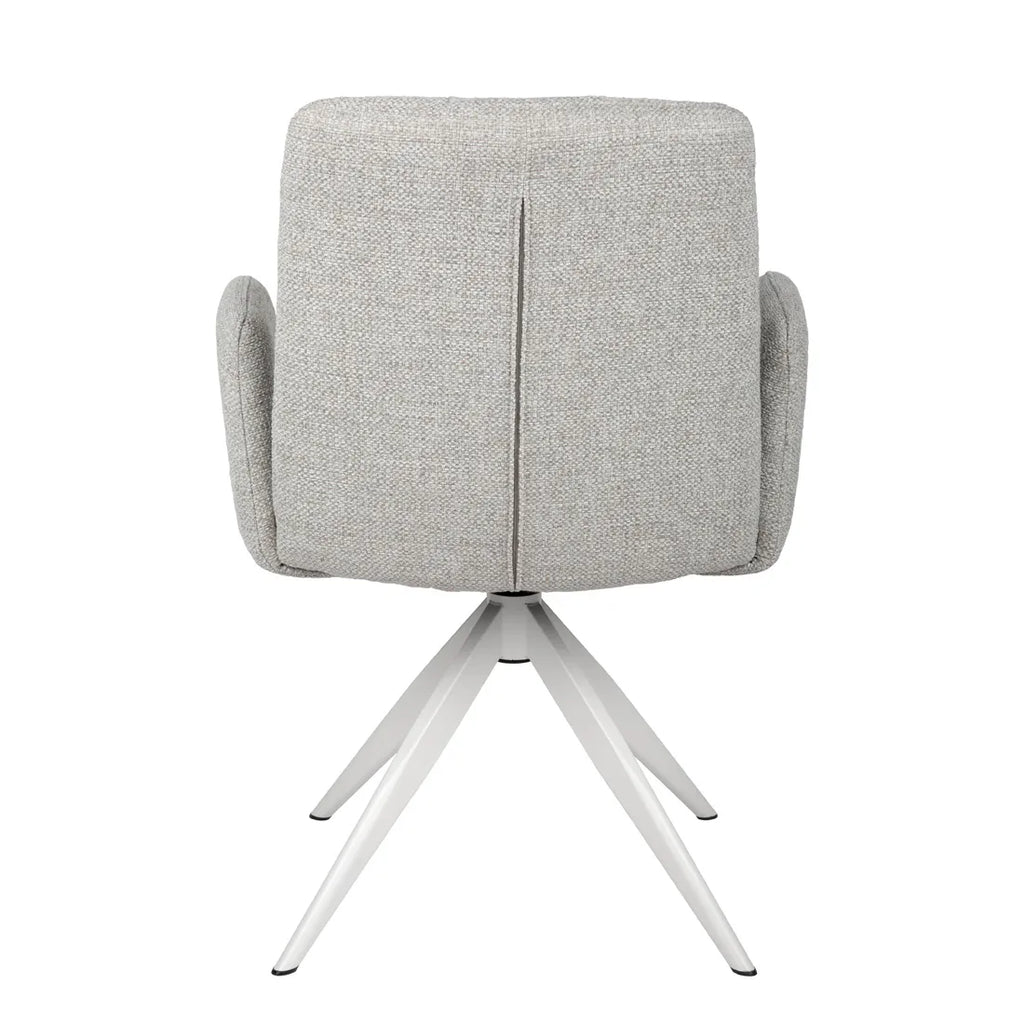 Colson Swivel Dining Chair Vanilla Tweed