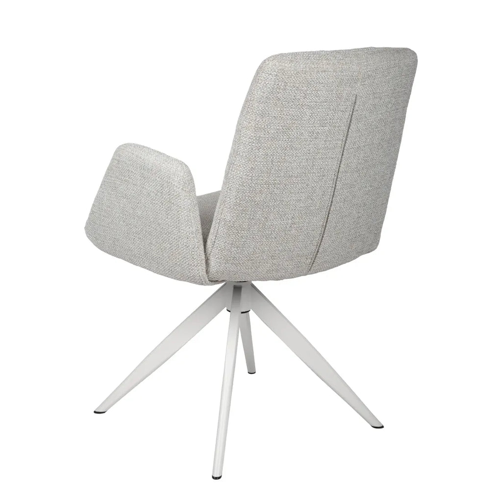 Colson Swivel Dining Chair Vanilla Tweed