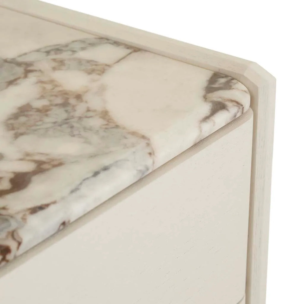 Pearce Marble Bedside Tall Bone