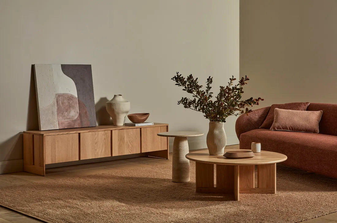 Puddle Side Table Natural Travertine
