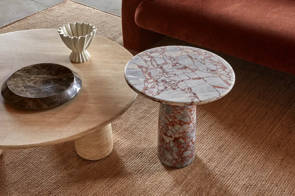 Puddle Round Coffee Table Natural Travertine
