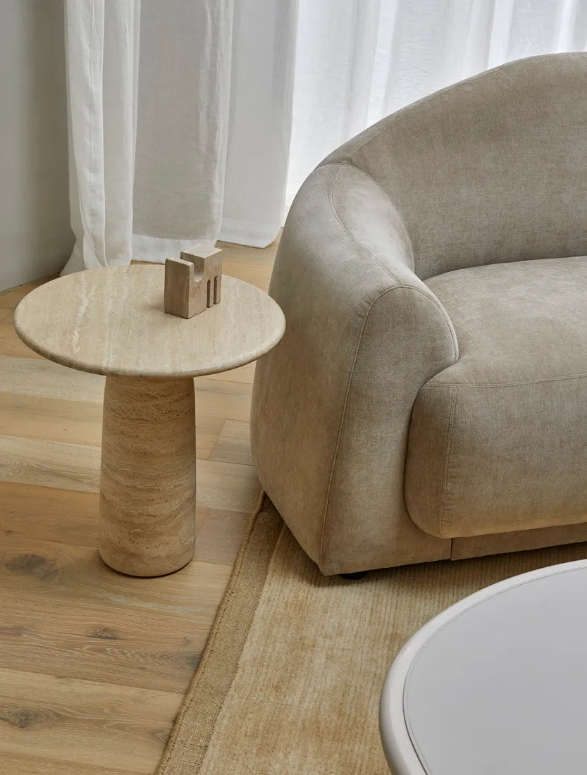 Puddle Side Table Natural Travertine