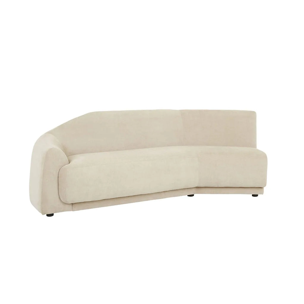 Juno Pebble Left Arm Three Seat Sofa Soft Wheat