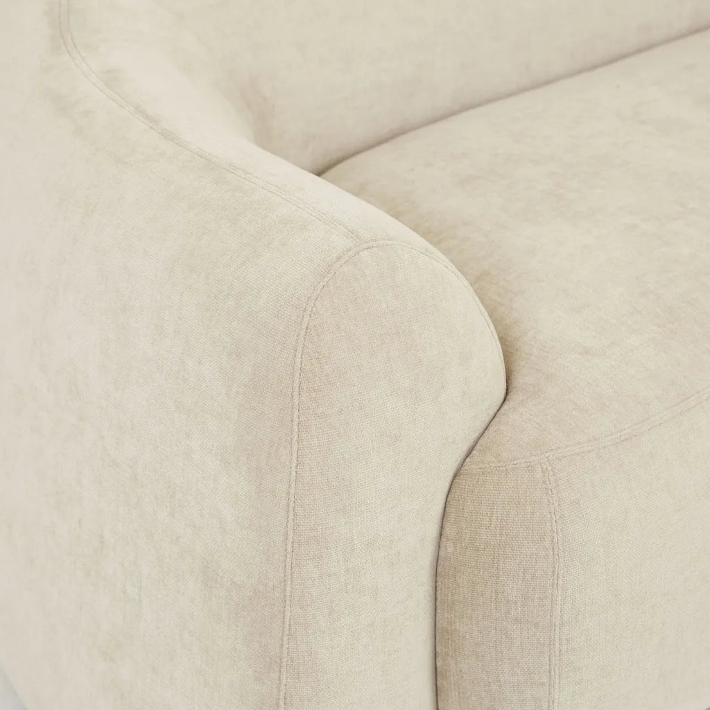 Juno Pebble Left Arm Three Seat Sofa Soft Wheat