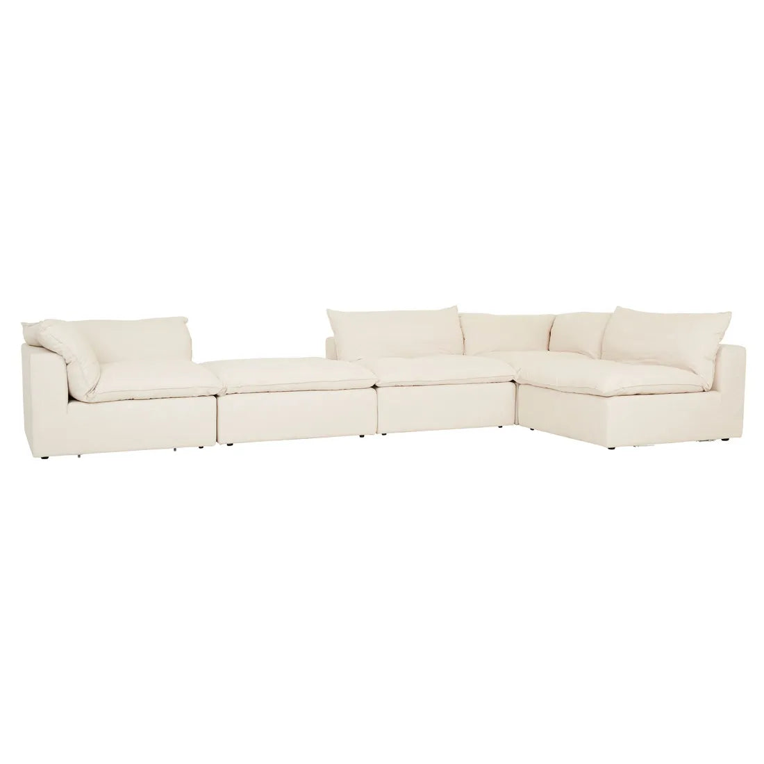Madrid Retreat Ottoman Oat Linen