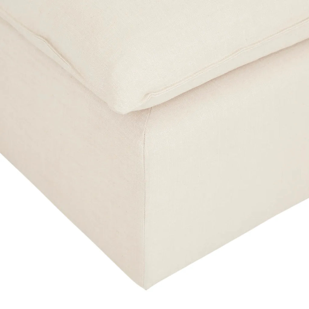 Madrid Retreat Ottoman Oat Linen