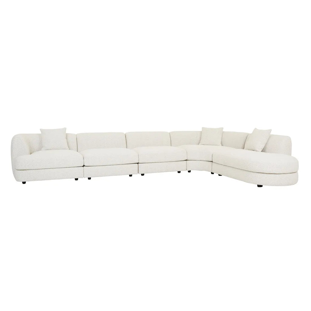 Madrid Curve Right Chaise Sofa Grey Speckle