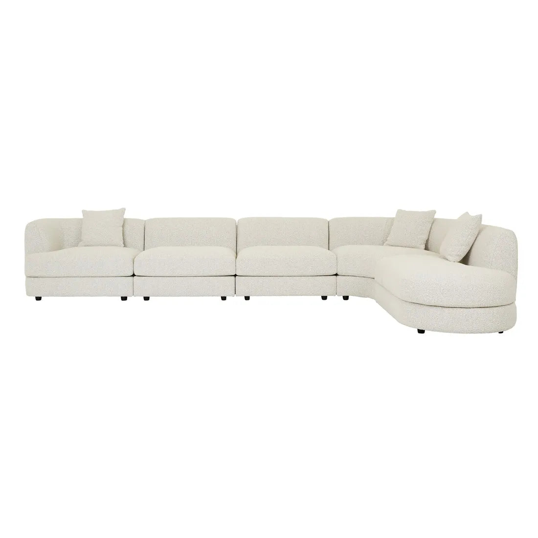 Madrid Curve Left Arm Sofa Grey Speckle