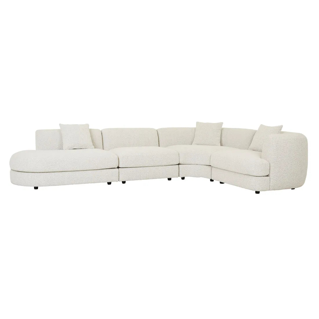 Madrid Curve Left Chaise Sofa Grey Speckle