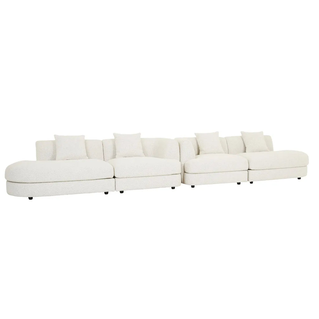 Madrid Curve Left Chaise Sofa Grey Speckle