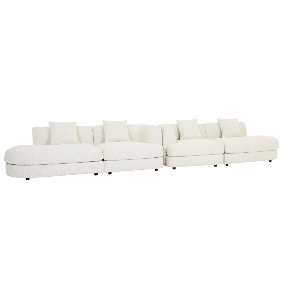 Madrid Curve Left Chaise Sofa Grey Speckle