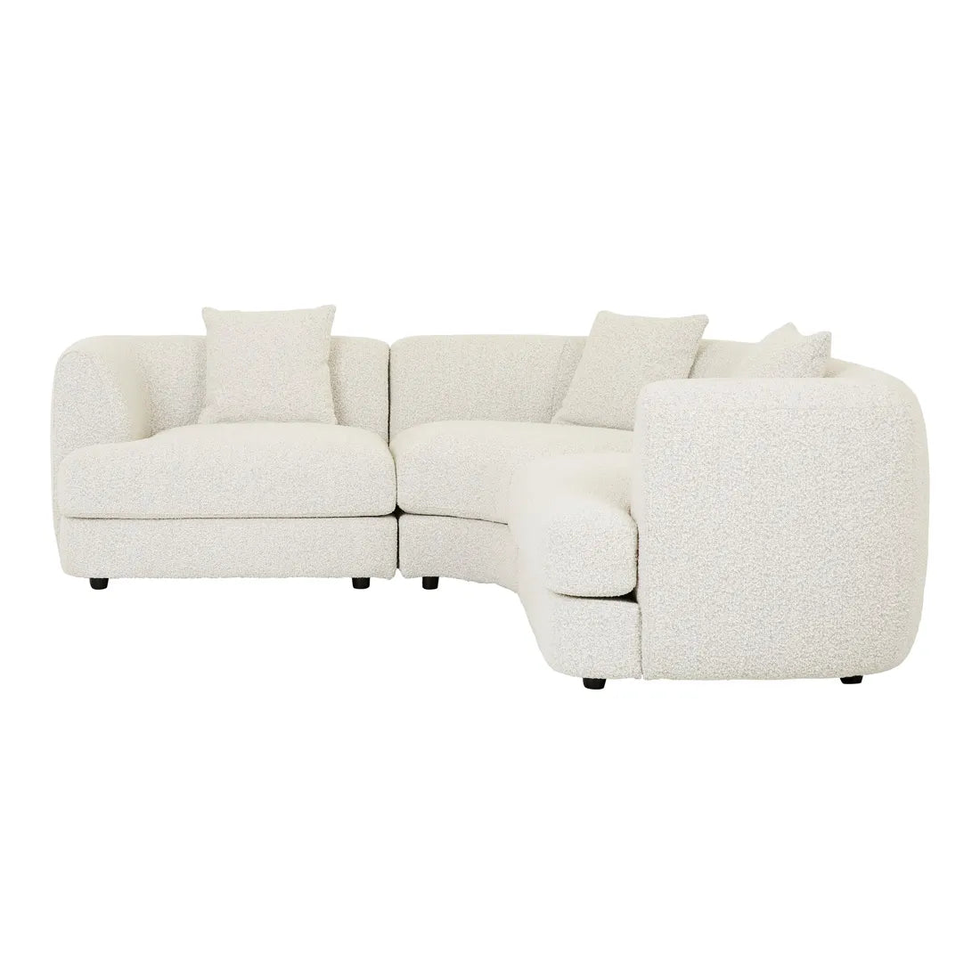 Madrid Curve Left Arm Sofa Grey Speckle