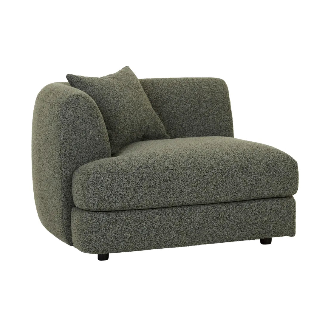Madrid Curve Left Arm Sofa Green Boucle