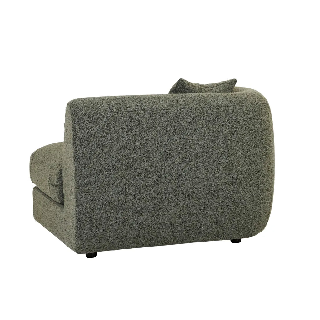 Madrid Curve Left Arm Sofa Green Boucle