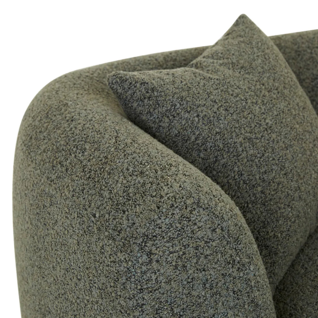 Madrid Curve Left Arm Sofa Green Boucle