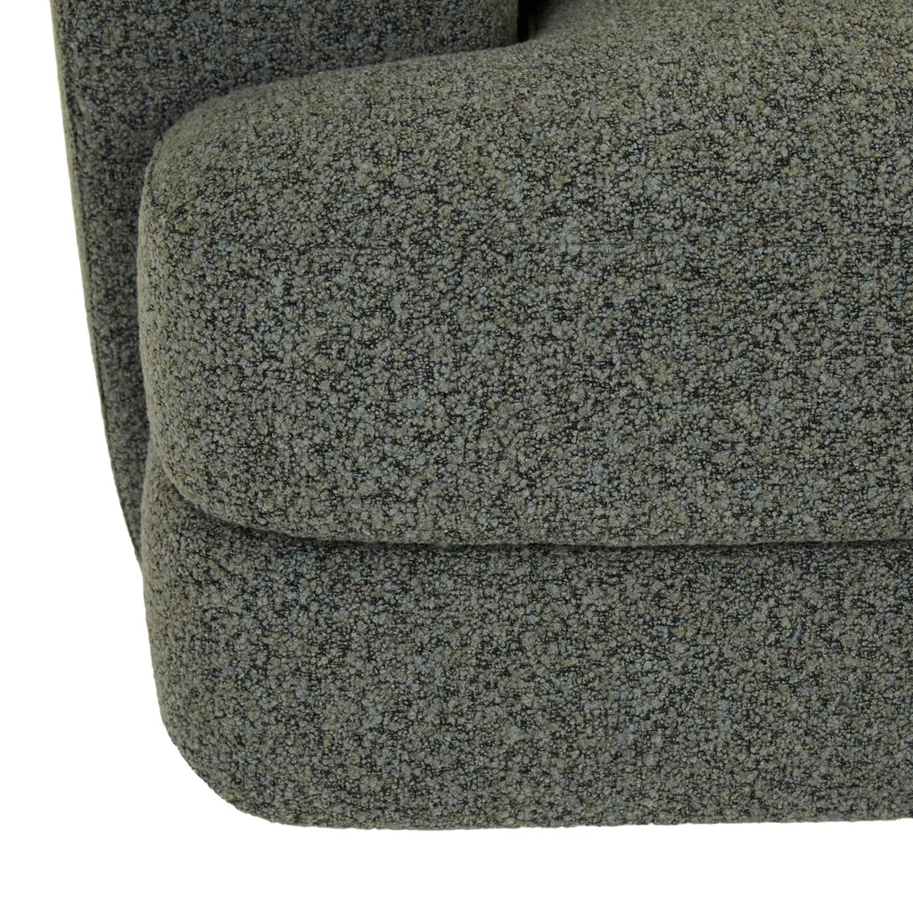 Madrid Curve Left Arm Sofa Green Boucle