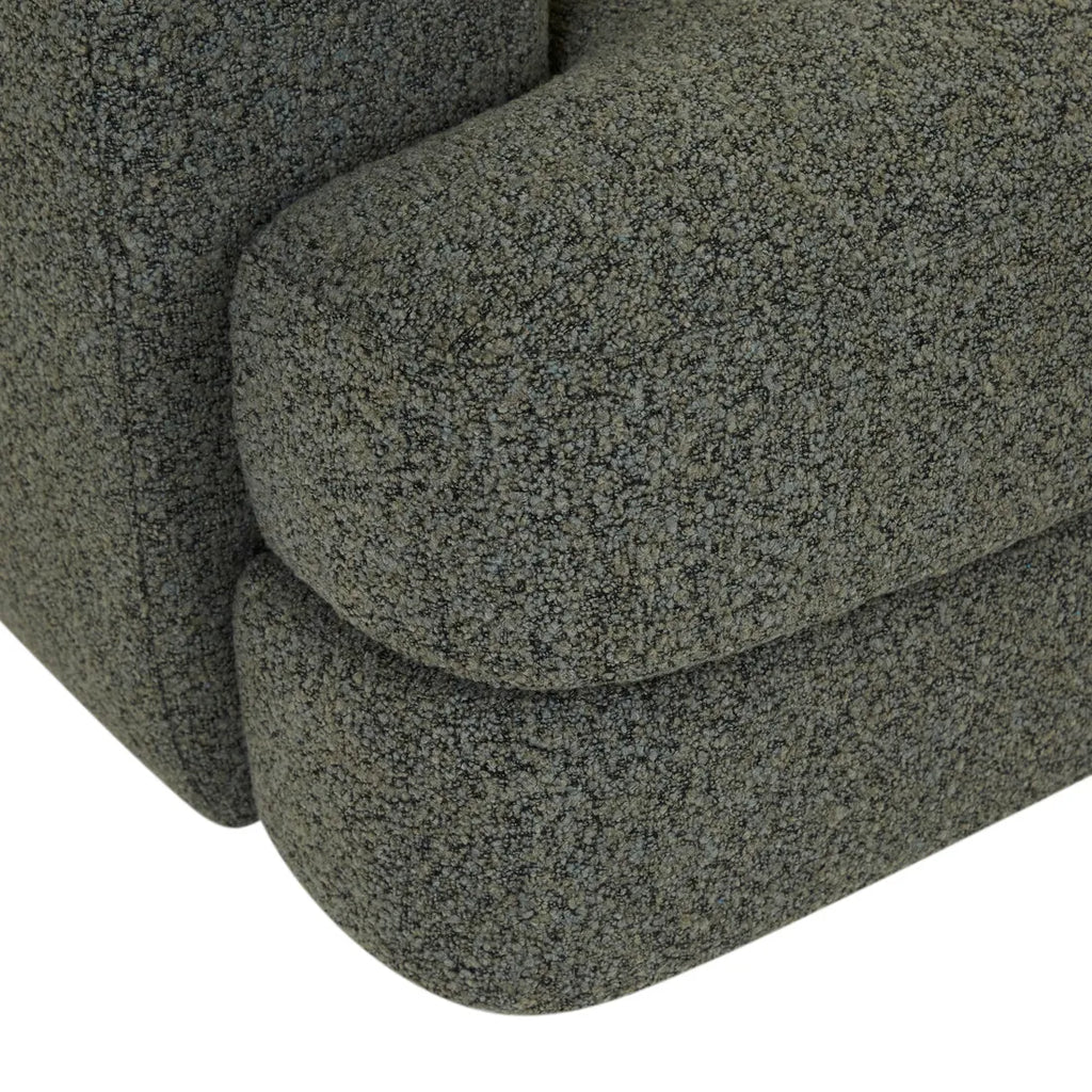 Madrid Curve Left Arm Sofa Green Boucle