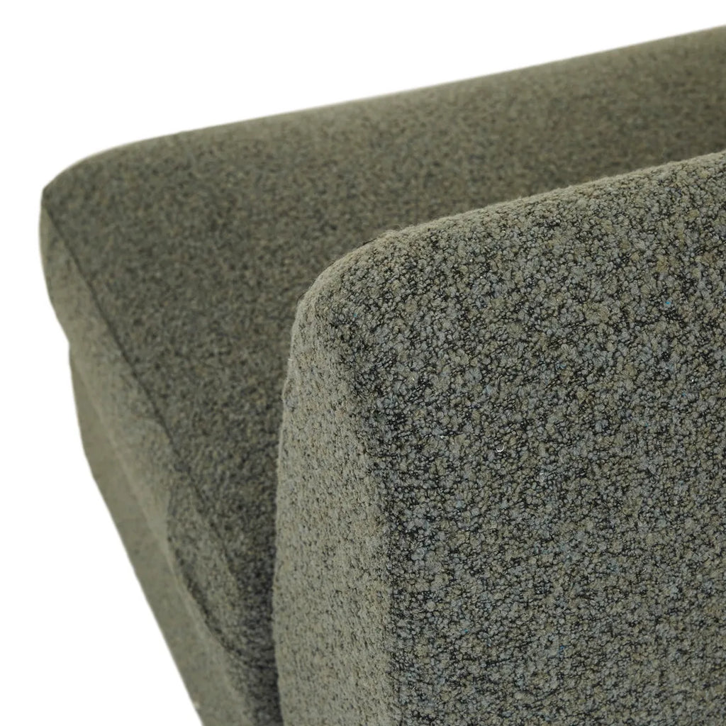 Madrid Curve Left Arm Sofa Green Boucle