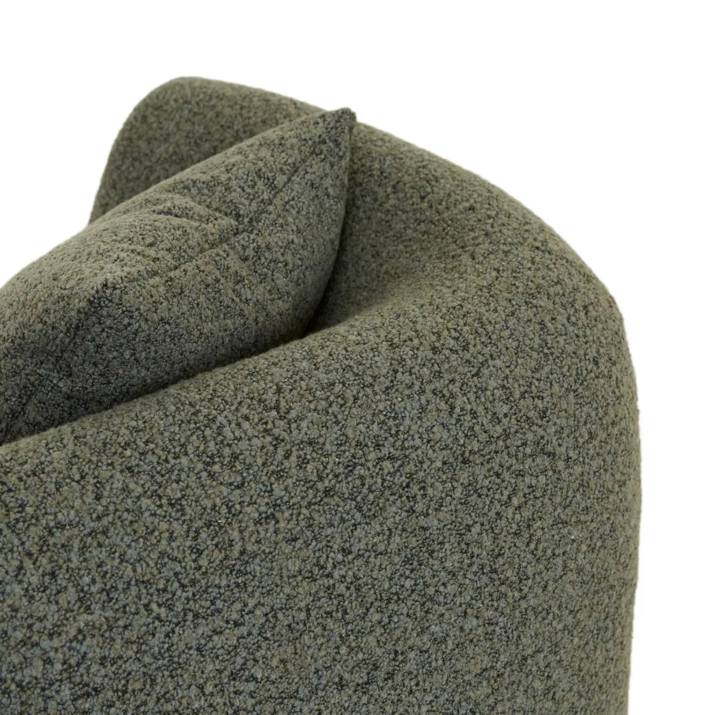 Madrid Curve Left Arm Sofa Green Boucle