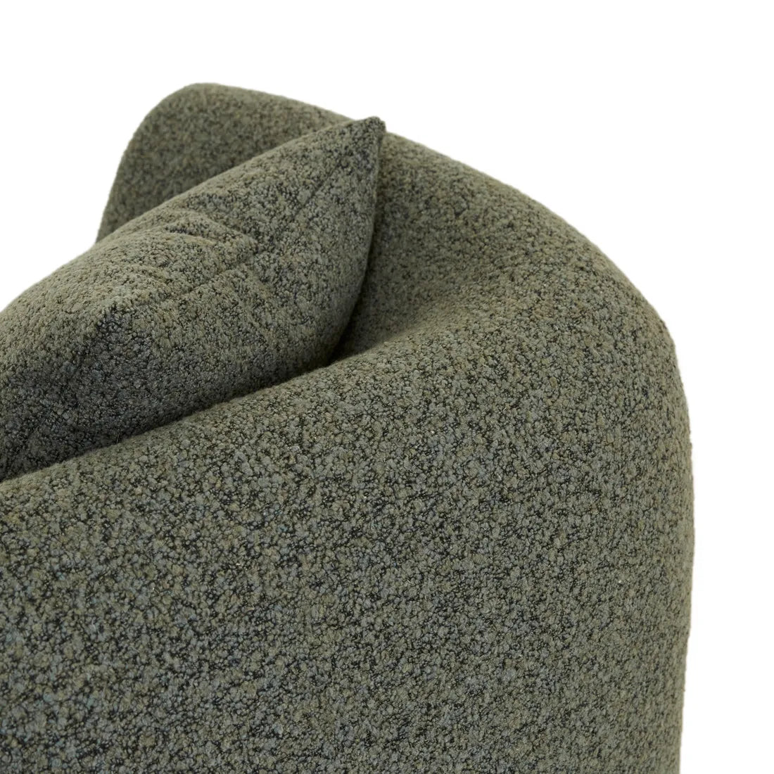 Madrid Curve Left Arm Sofa Green Boucle