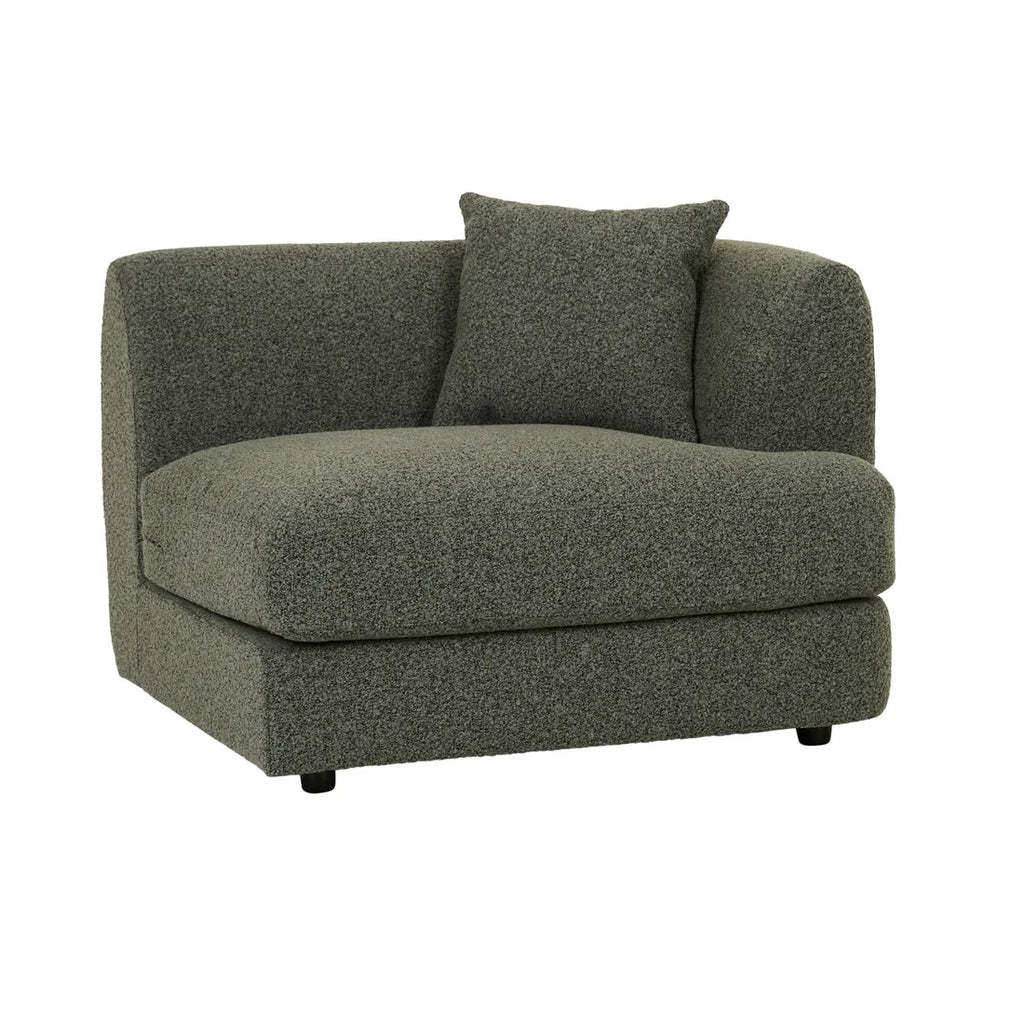 Madrid Curve Right Arm Sofa Green Boucle