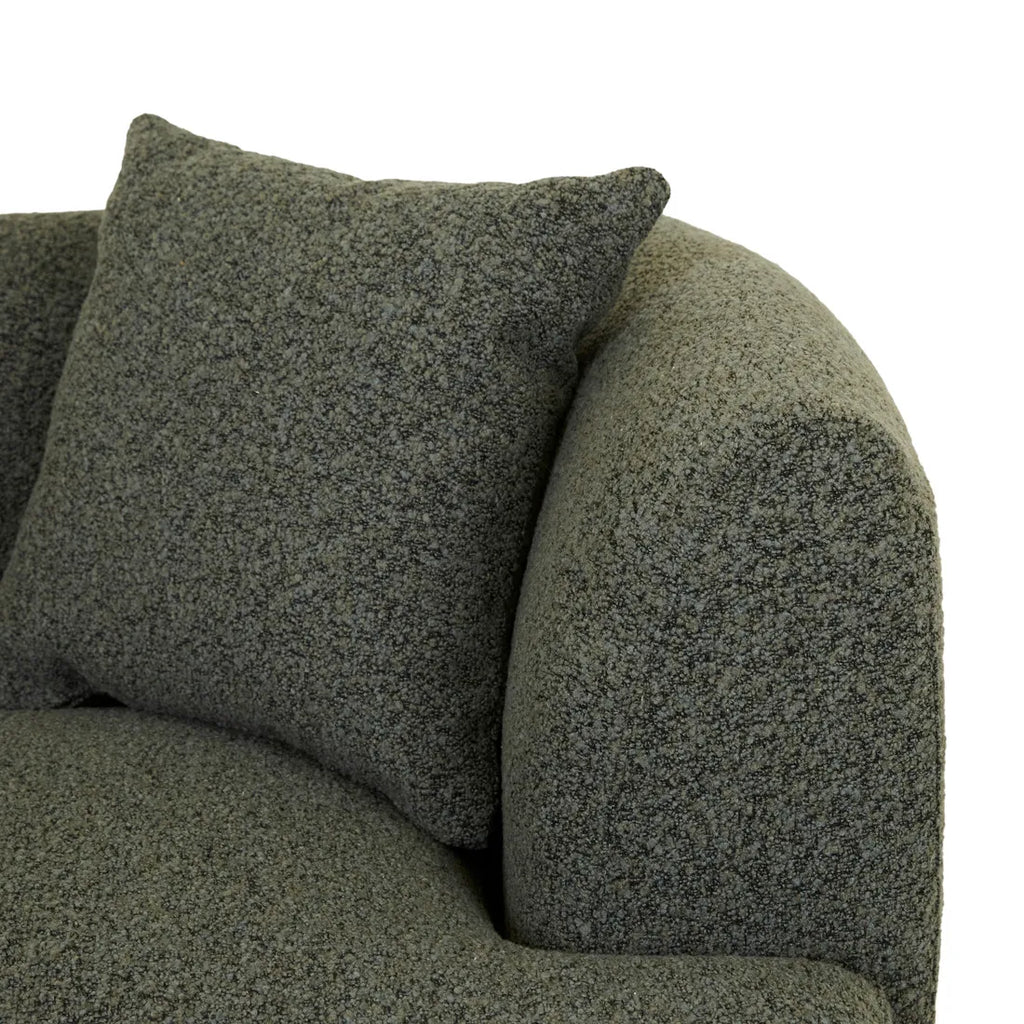 Madrid Curve Right Arm Sofa Green Boucle