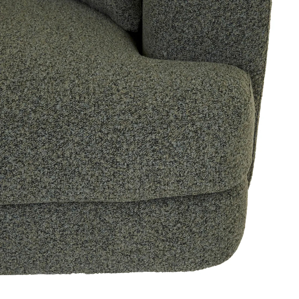 Madrid Curve Right Arm Sofa Green Boucle