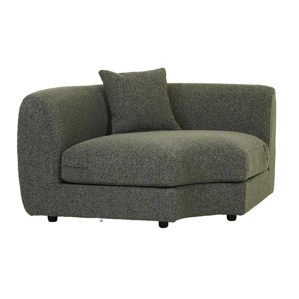 Madrid Curve Corner Sofa Green Boucle