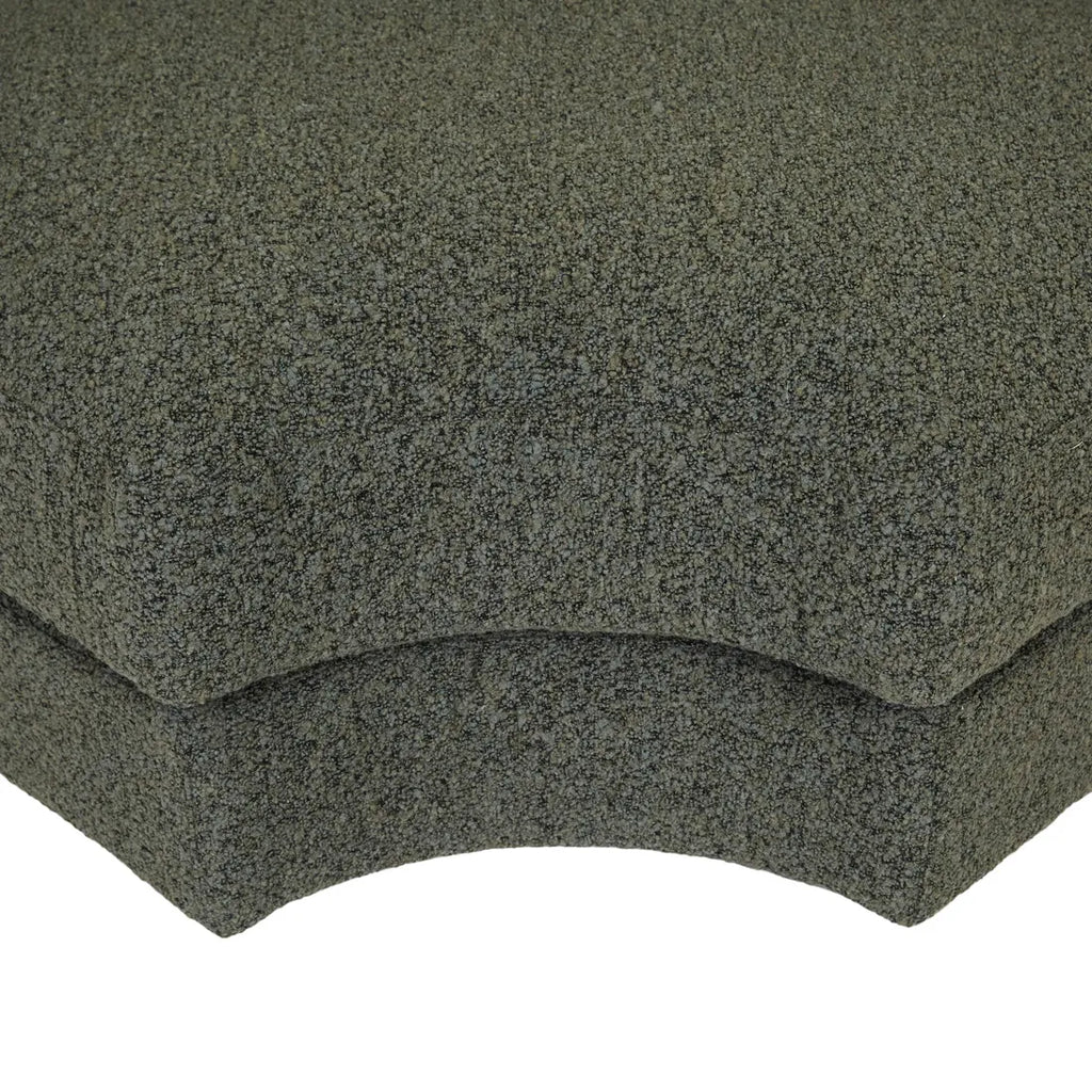 Madrid Curve Corner Sofa Green Boucle