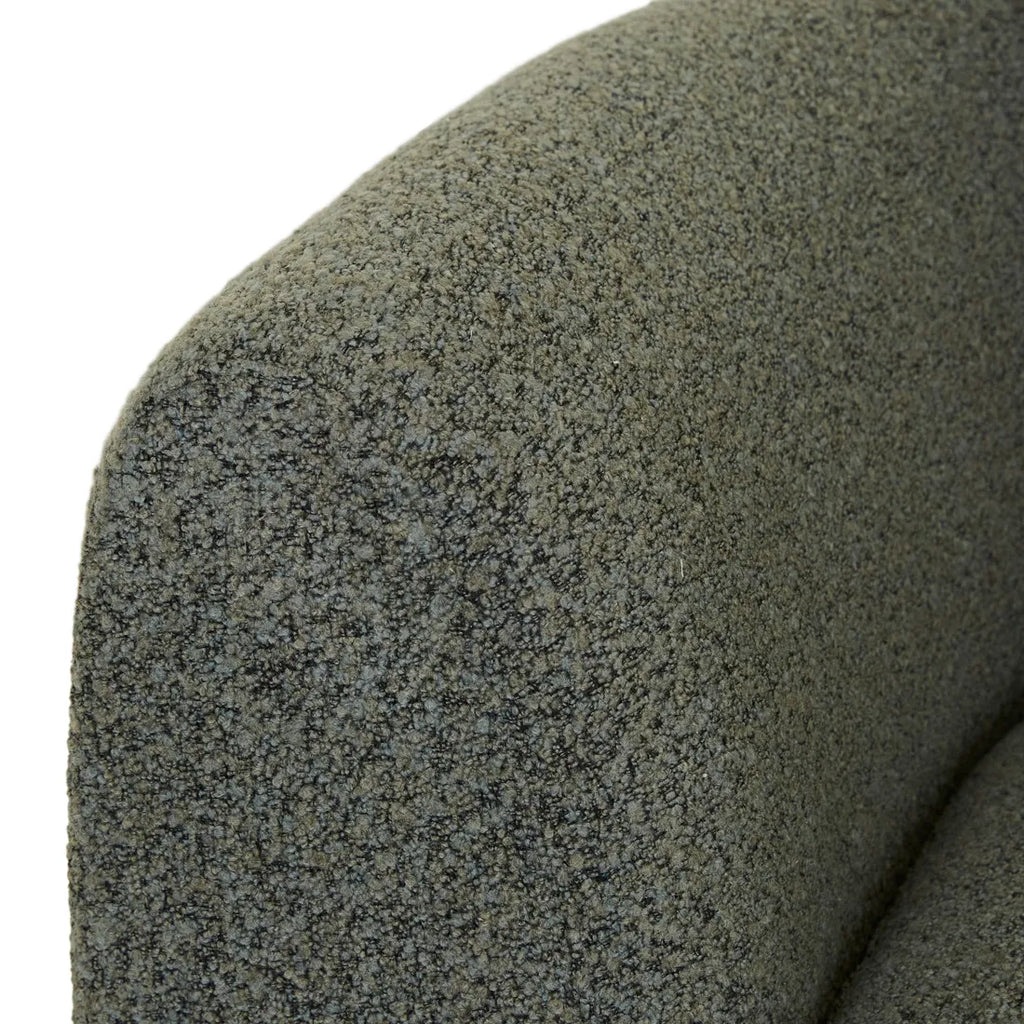 Madrid Curve Corner Sofa Green Boucle