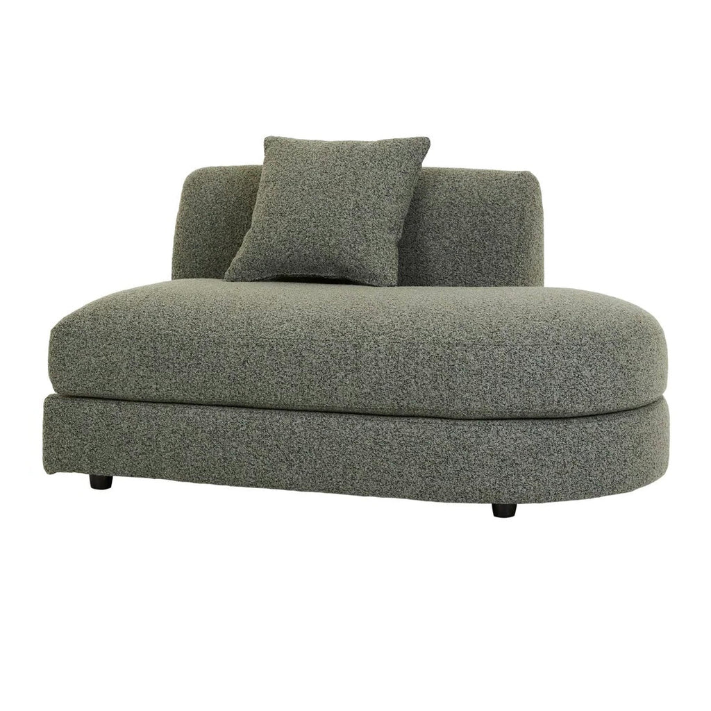 Madrid Curve Right Chaise Sofa Green Boucle