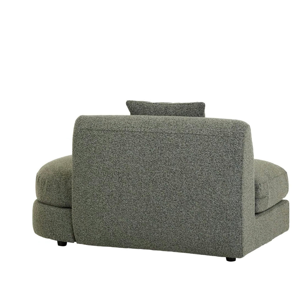 Madrid Curve Right Chaise Sofa Green Boucle