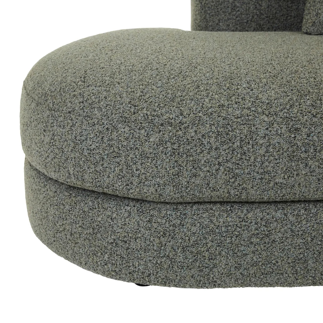 Madrid Curve Right Chaise Sofa Green Boucle