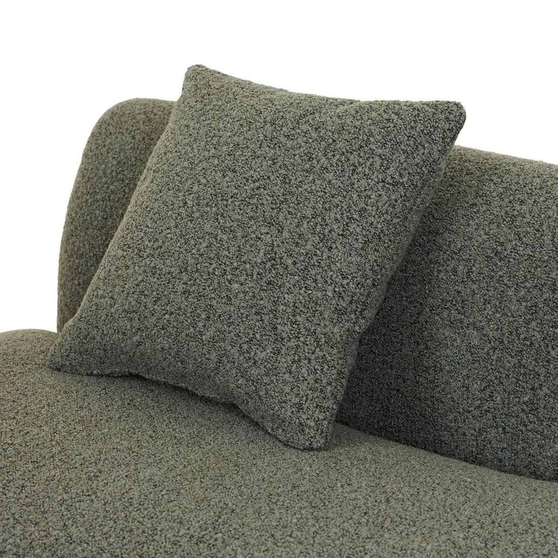 Madrid Curve Right Chaise Sofa Green Boucle