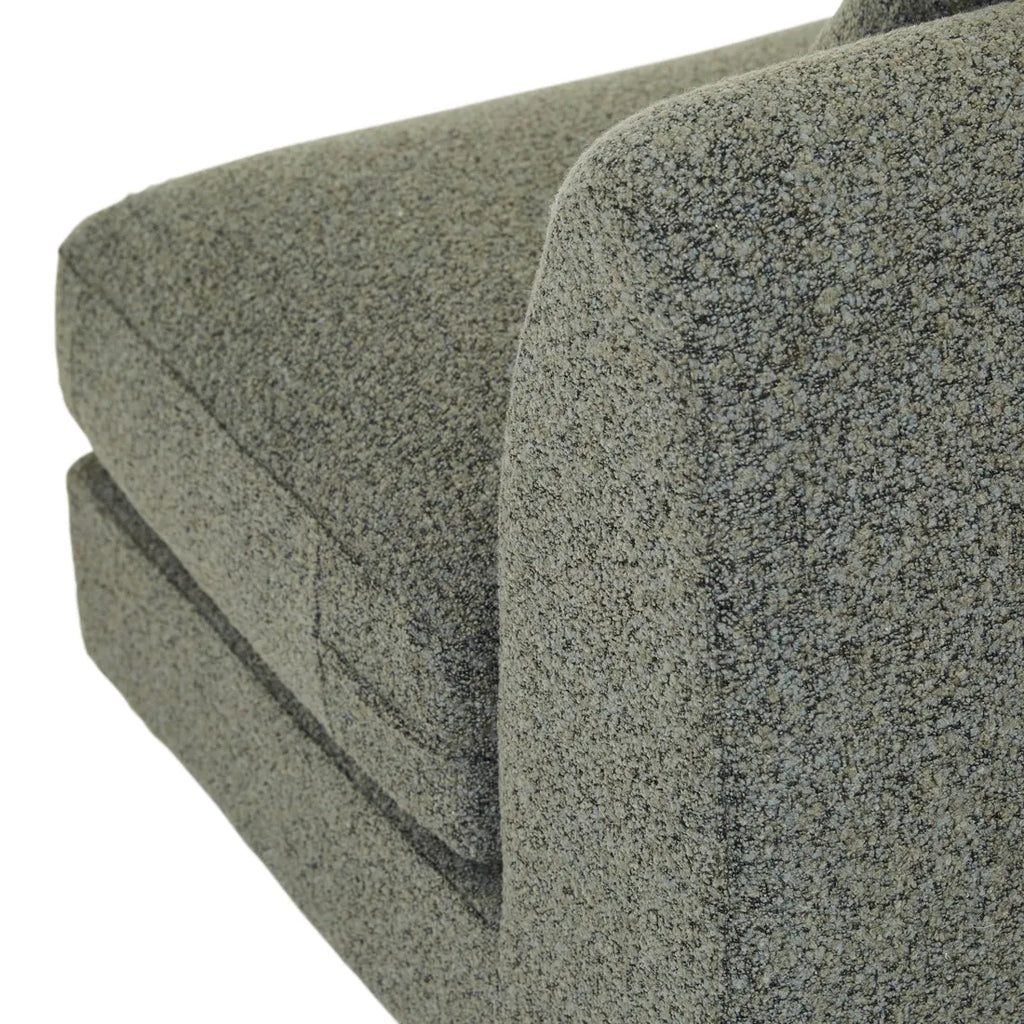Madrid Curve Right Chaise Sofa Green Boucle